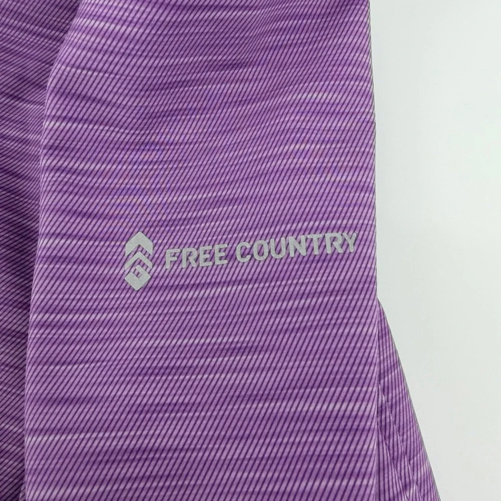Free Country Girls Purple Striped Hooded‎ Softshell Active Jacket Size 14/16